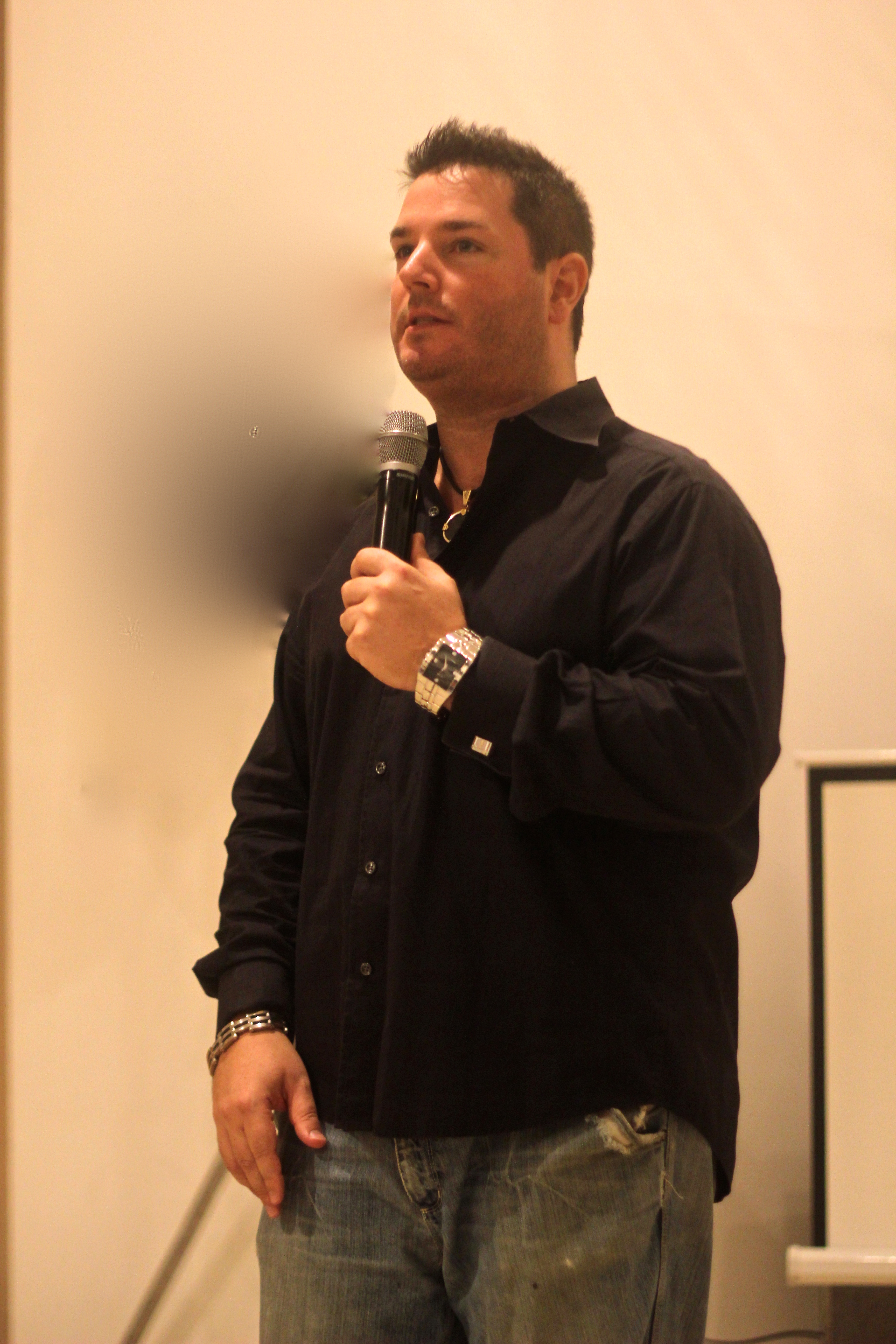 Hosting a fundraiser for Called To Rescue in Manila, Philippines 2012.