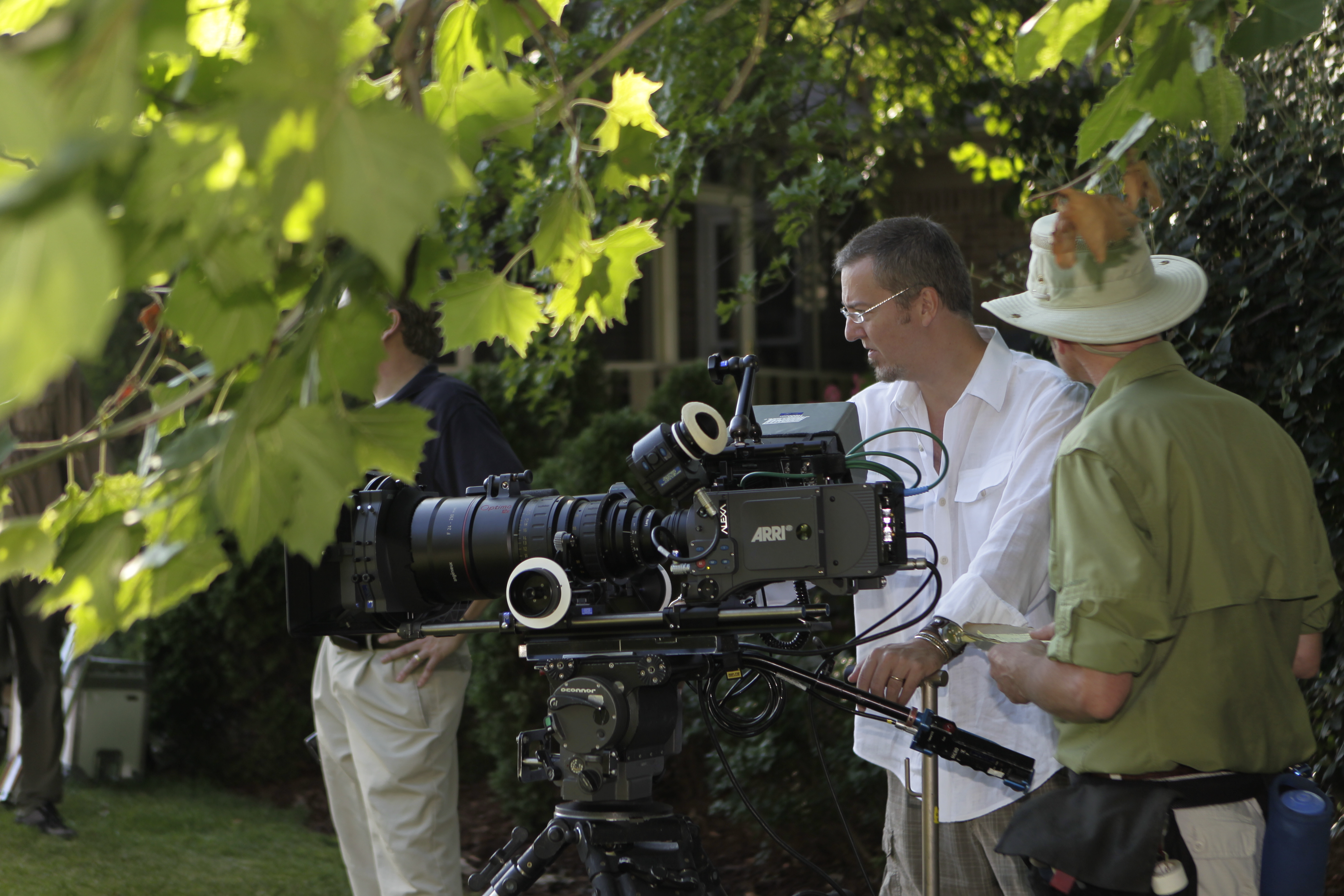 Doug Jefferson directing on location with AC and the Arri Alexa.