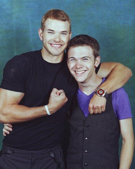 Joshua clowning around with Kellan Lutz