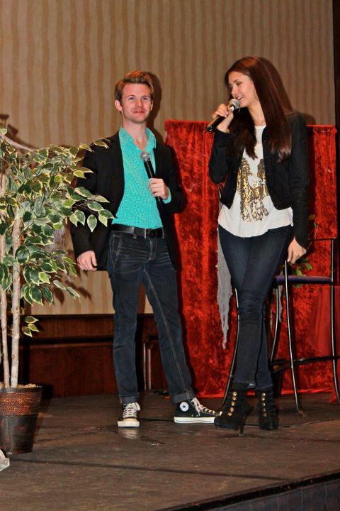 Joshua hosting Eyecons The Vampire Diaries/The Originals Convention with Nina Dobrev