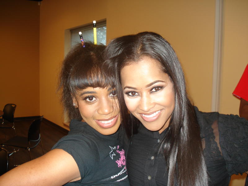 Reigndrop Lopes and Lisa Wu Hartwell on set of 