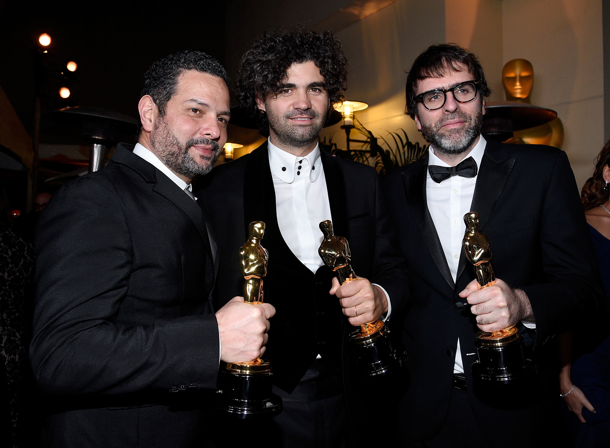 Armando Bo and Alexander Dinelaris at event of The Oscars (2015)