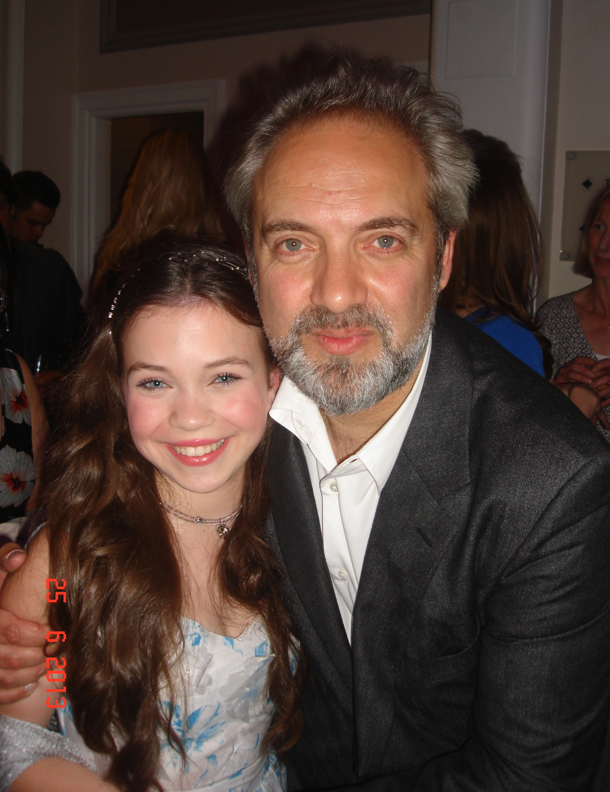 With Sam Mendes at the opening & Press night of 'Charlie and the Chocolate Factory' in London's West End on 25 June 2013.