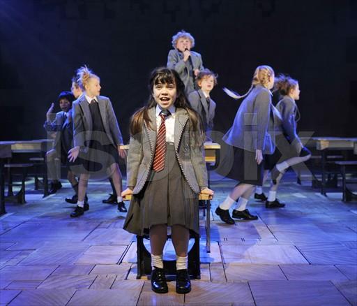Adrianna Bertola as Matilda in Roald Dahl's Matilda, a Musical at the Courtyard Theatre Royal, Shakespeare Company (RSC) Stratford-upon-Avon.