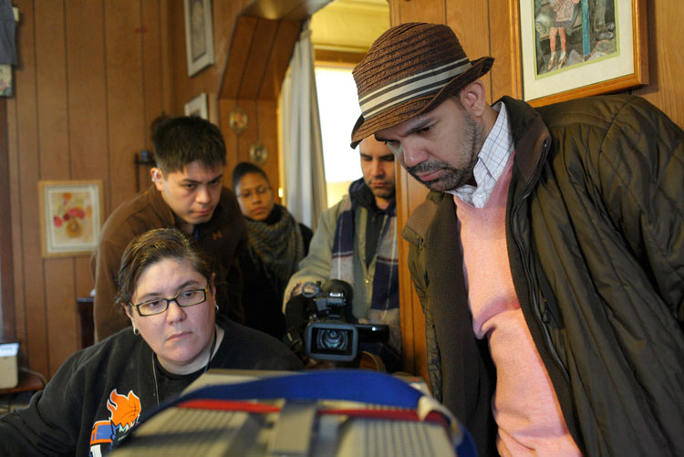 Flavio Alves on the set of The Secret Friend