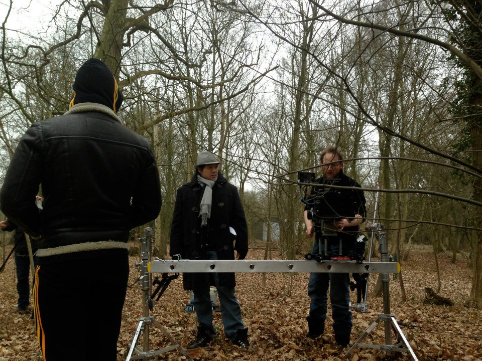 Director Justin Calen Chenn on set in Norwich, England of 'Hexagon.'