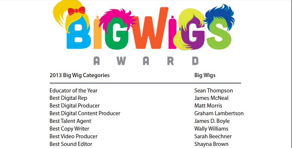 Big Wig Award: Best Sound Editor 2013