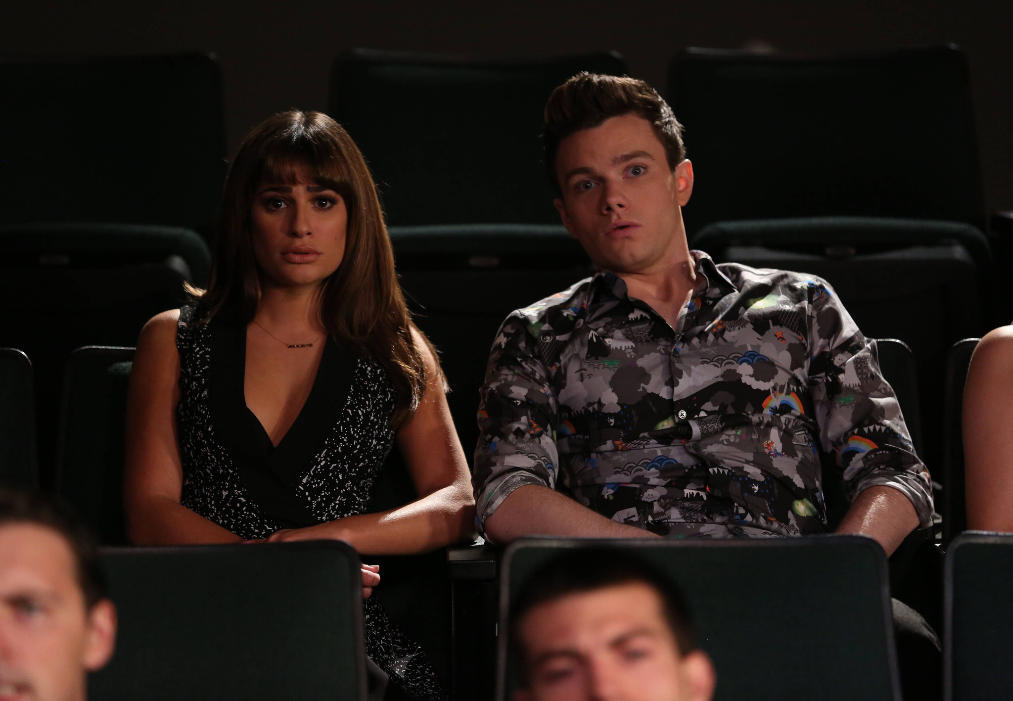 Still of Lea Michele and Chris Colfer in Glee (2009)