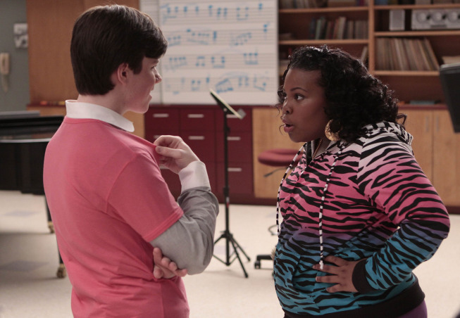 Still of Chris Colfer and Amber Riley in Glee (2009)