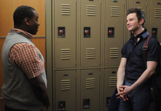 Still of Chris Colfer and Alex Newell in Glee (2009)