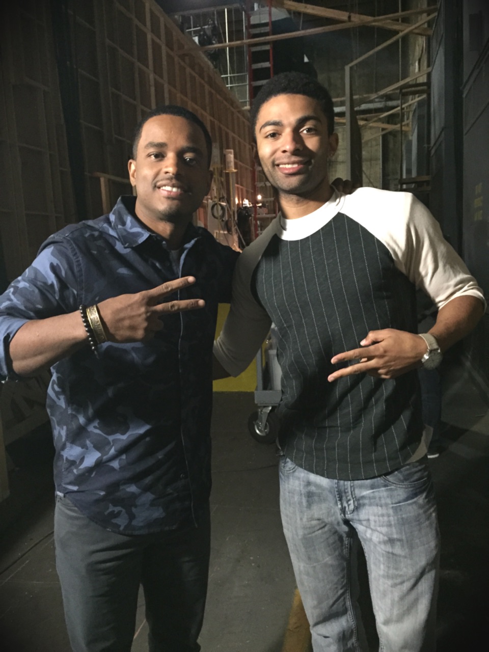 On set with the talented Larenz Tate