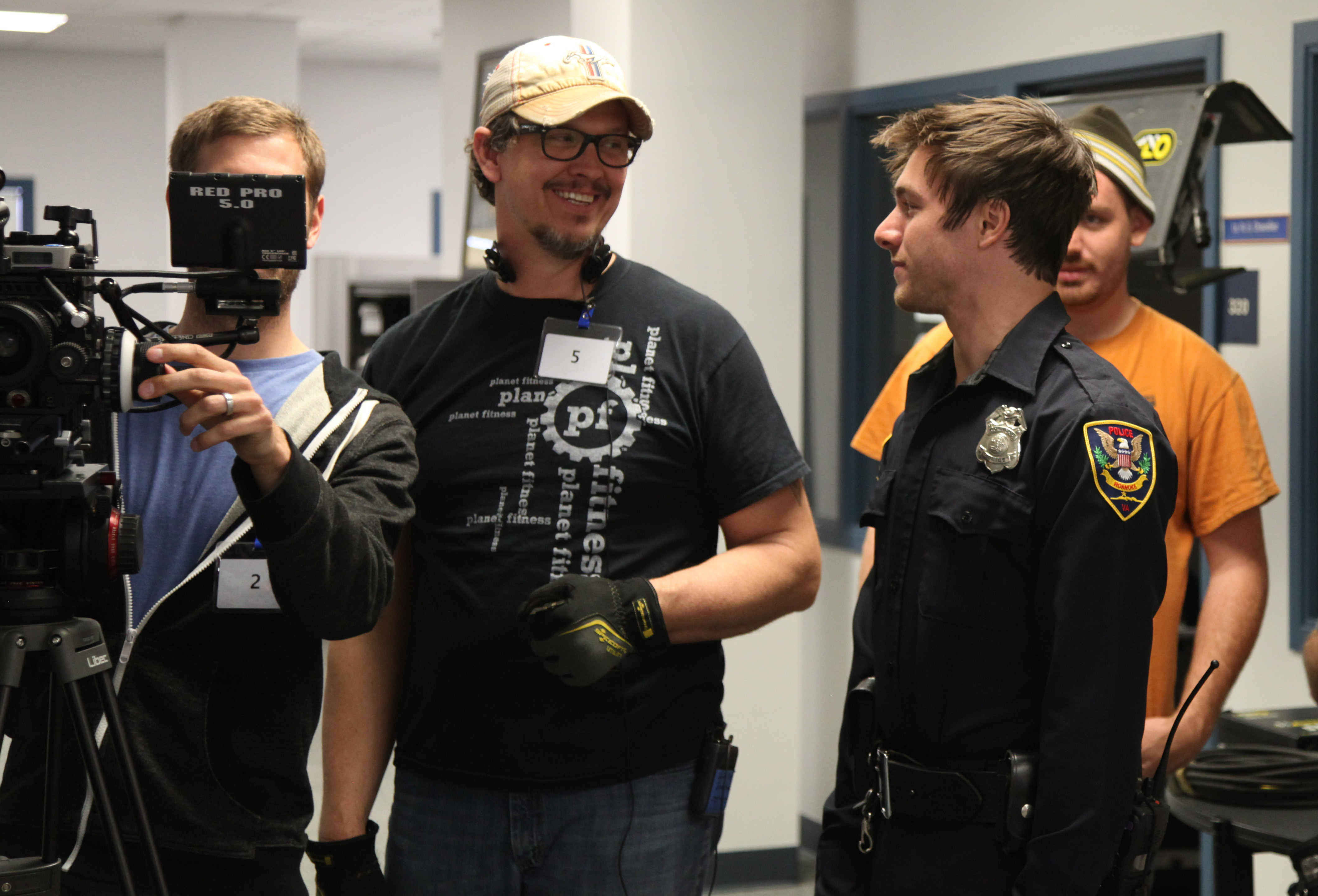 Marc A. Hutchins and Zack Peladeau on the set of Crossing Streets (2014)