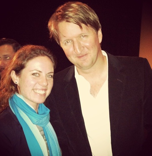 Zoya Skya with the film director Tom Hooper at Les Miserables movie screeening