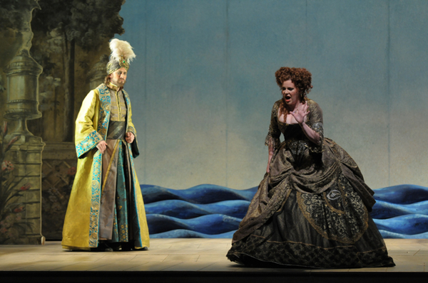 David Steiger (left) as Pasha Selim with Soprano Erin Wall in the the Lyric Opera of Chicago's production of Mozart's 