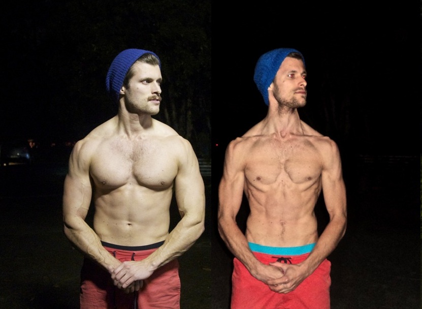 Still of Joel Hogan's body transformation for Travis Jenkins