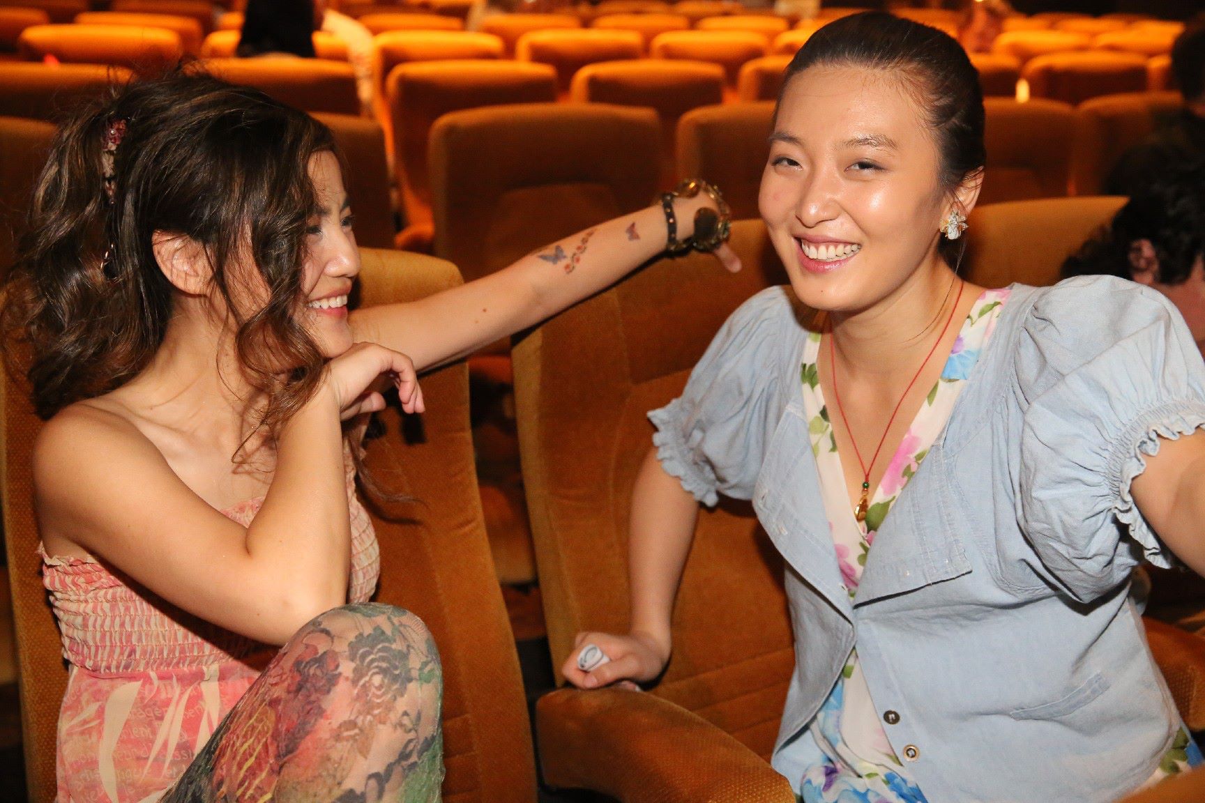 Director of Journey Song Song ( R ) & actress Nina Xining Zuo ( L )at Warner Brothers premiere of their film - journey, 6 - 21 - 2013, photo by Susan Li.