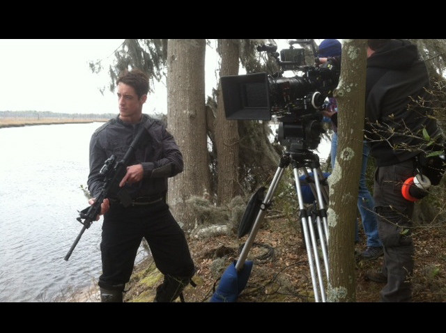 Justin Price - on set, NBC Revolution, 