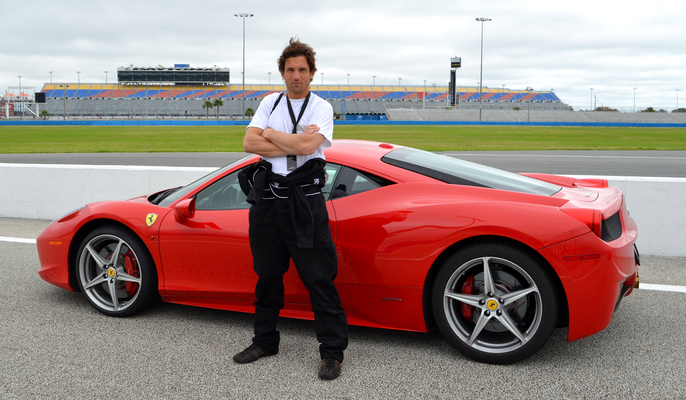 driving Ferrari's 458, at Daytona International Speedway