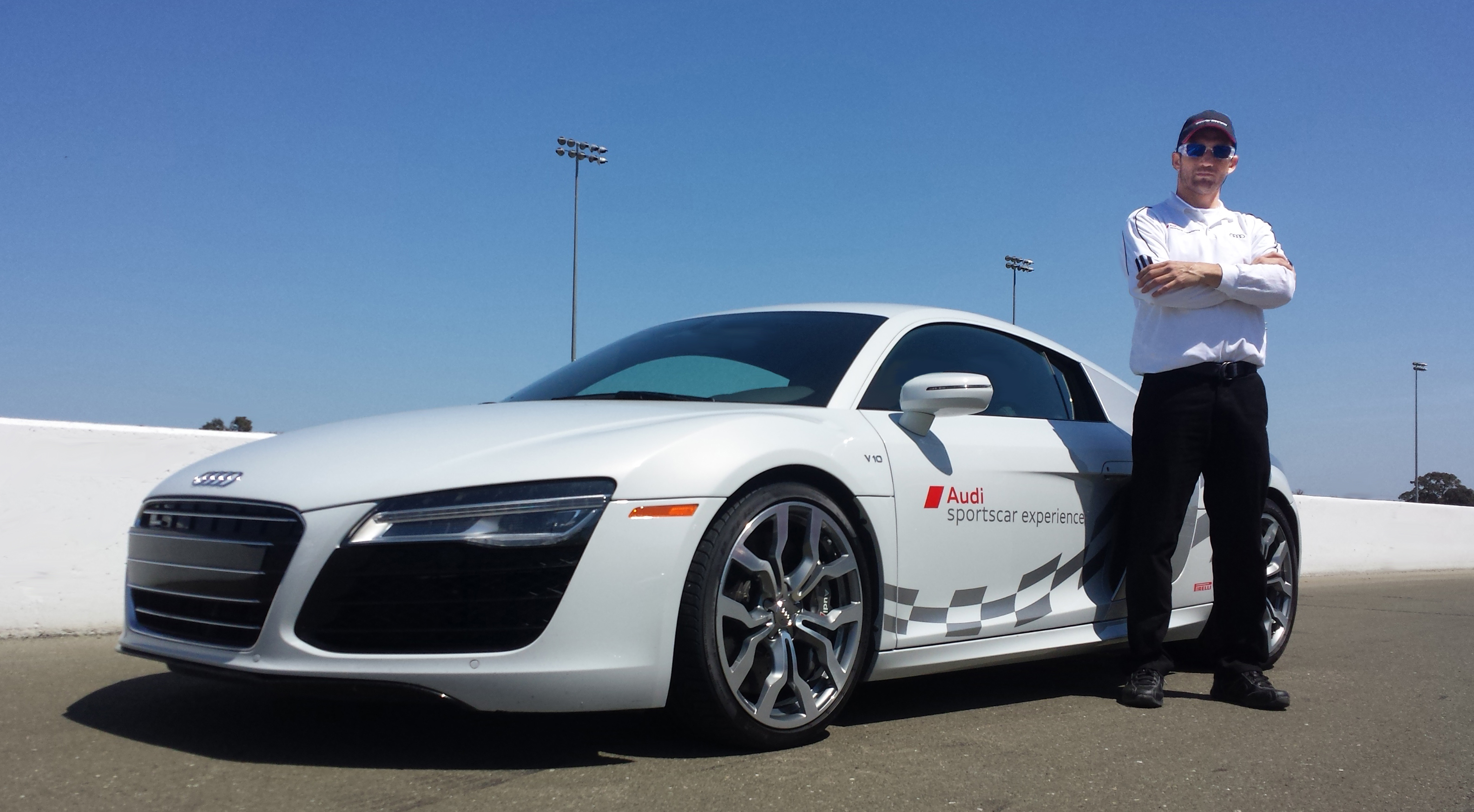 the Audi R8 V10, and Chris Tardieu, High Performance Driving Instructor for the Audi Sportscar Experience...