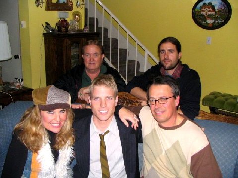On The Set Of: It´s In The Genes. Top Row: Co-Directors -Don Burnett and Ryan Shaffer. Bottom Row: Cast - Amy Lyndon [Mother], Rick Corbett [Roger]and Randy Harken [Father]