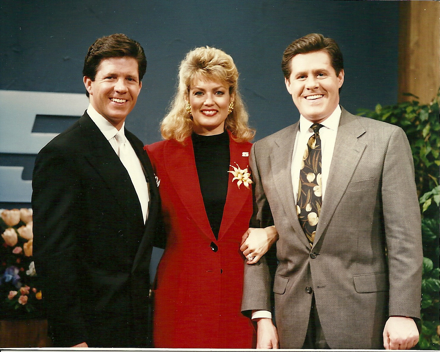 Mary Hart of Entertainment Tonight with the McCain Brothers on the set of Good Morning Oklahoma in Oklahoma City.