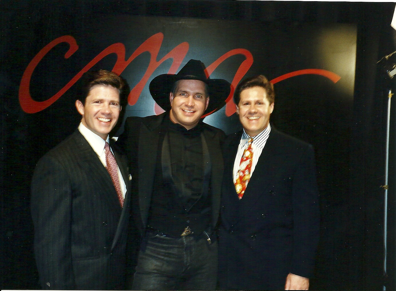 Garth Brooks, Butch McCain and Ben McCain after interview in Nashville for Good Morning Oklahoma.