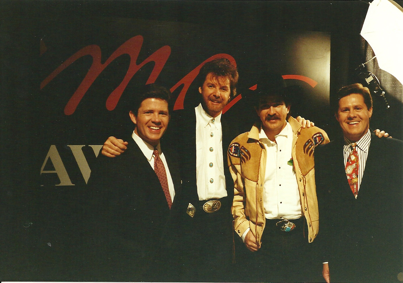 Butch McCain, Ronnie Dunn, Kix Brooks and Ben McCain after interview in Nashville for Good Morning Oklahoma.