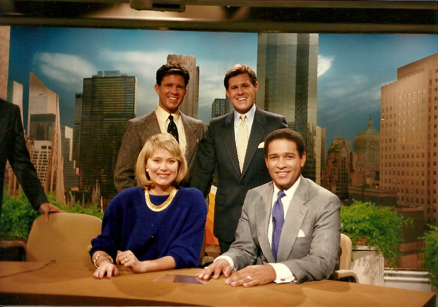 On the Today Show set with Bryant Gumbel and Jane Pauley.