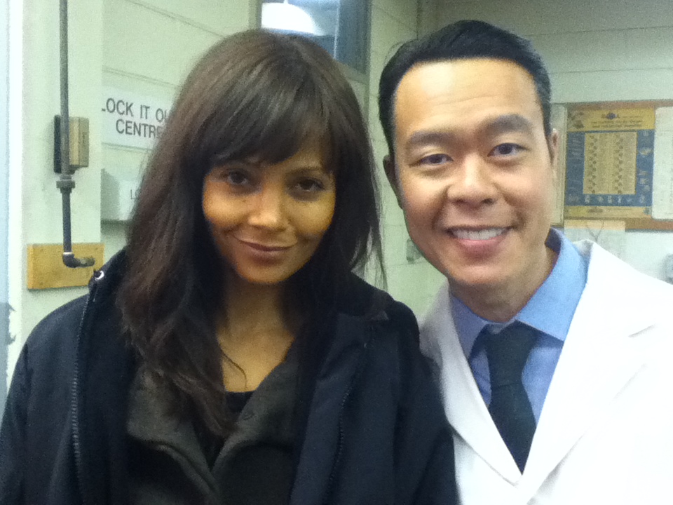 Gordon Lai & Thandie Newton on the set of 