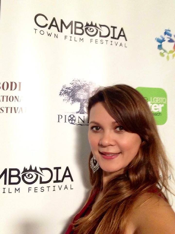 Kimberly Pal attending the kick off party for the second annual Cambodian Town Film Festival in 2014.