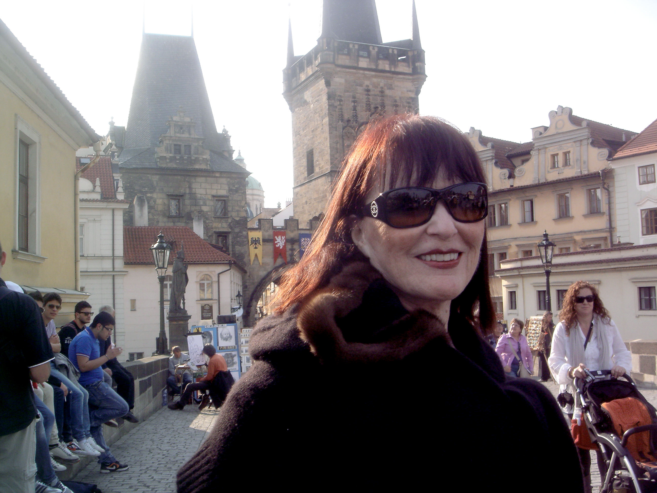 Joanna M. Champlin filming in Prague