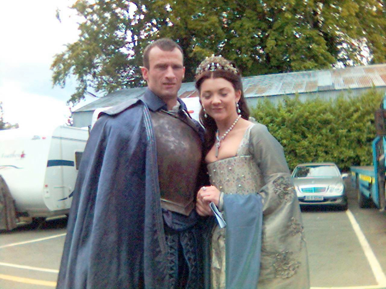 on the set of The Tudors with Natalie Dormer