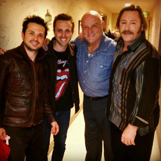 Freddy Rodriguez, Dylan Seaton (understudy), Bill Smitrovitch, and Ron Eldard following a performance of 