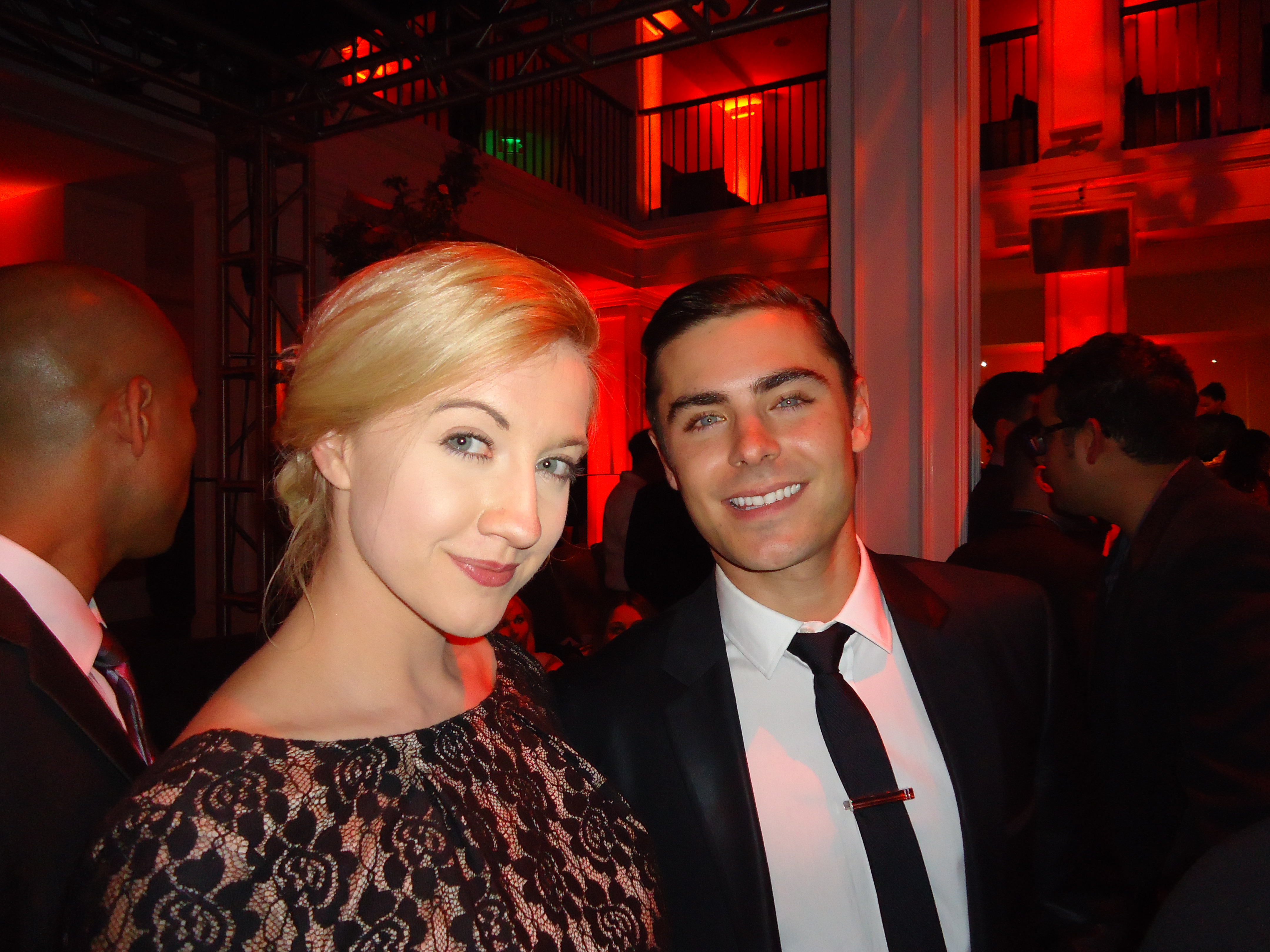 Laura Linda Bradley and Zac Efron at The Lucky One LA premier.