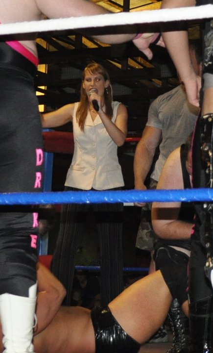 Live professional wrestling show presented my Maximum Force Wrestling --Sherri Lyn Litz as 