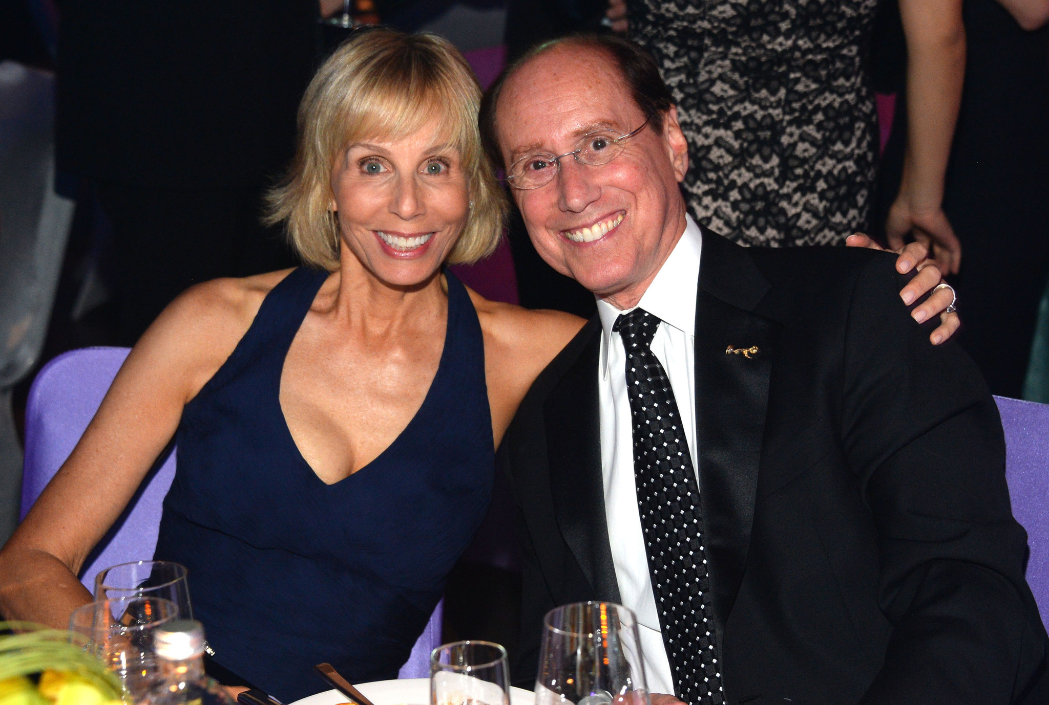 Academy of Television Arts & Sciences Outgoing President & CEO Alan Perris (R) and wife Donna pose at the 2013 Creative Arts Emmy Awards Governors Ball held at the Los Angeles Convention Center on September 15, 2013 in Los Angeles, California.