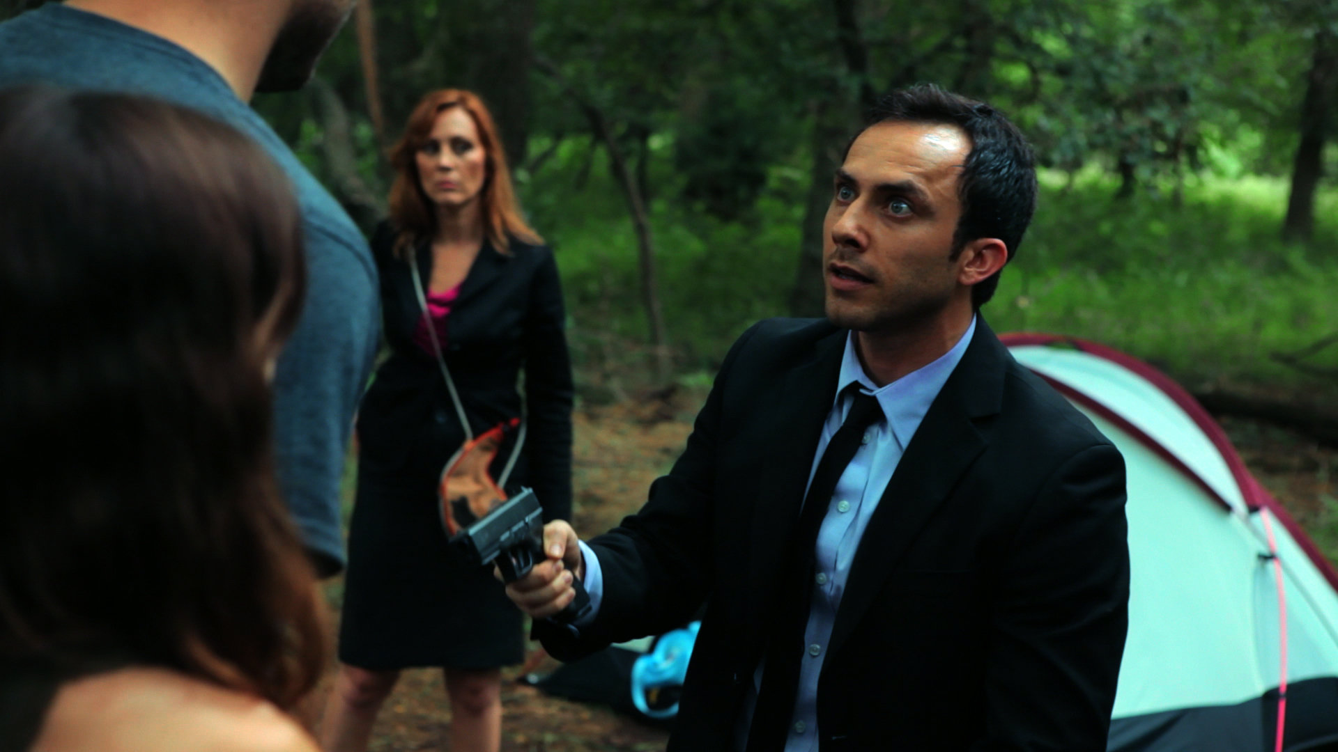 Stephanie Barone and Robin Zamora in The Survival Game (2012)