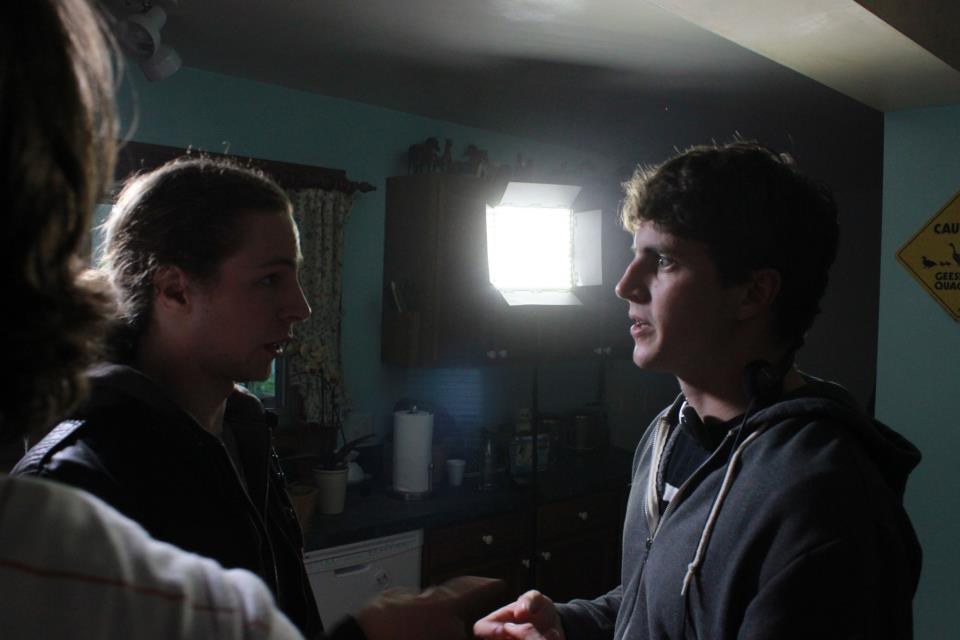 Victor Lord (1st AD) and Bret Miller (Director) on the set of 