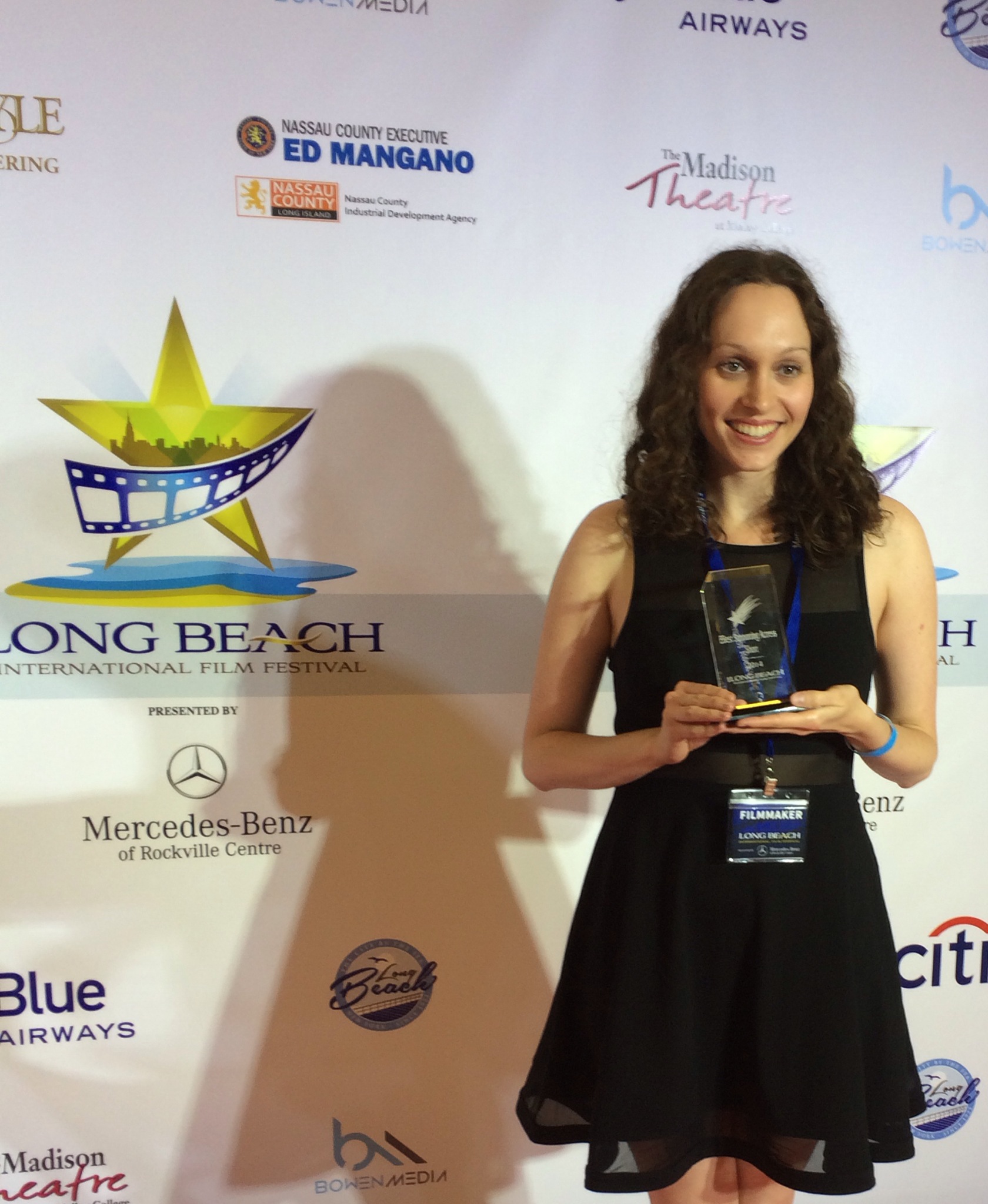 Red Carpet after winning BEST SUPPORTING ACTRESS in a SHORT FILM for WILD WOMAN at the 2014 Long Beach International Film Festival.