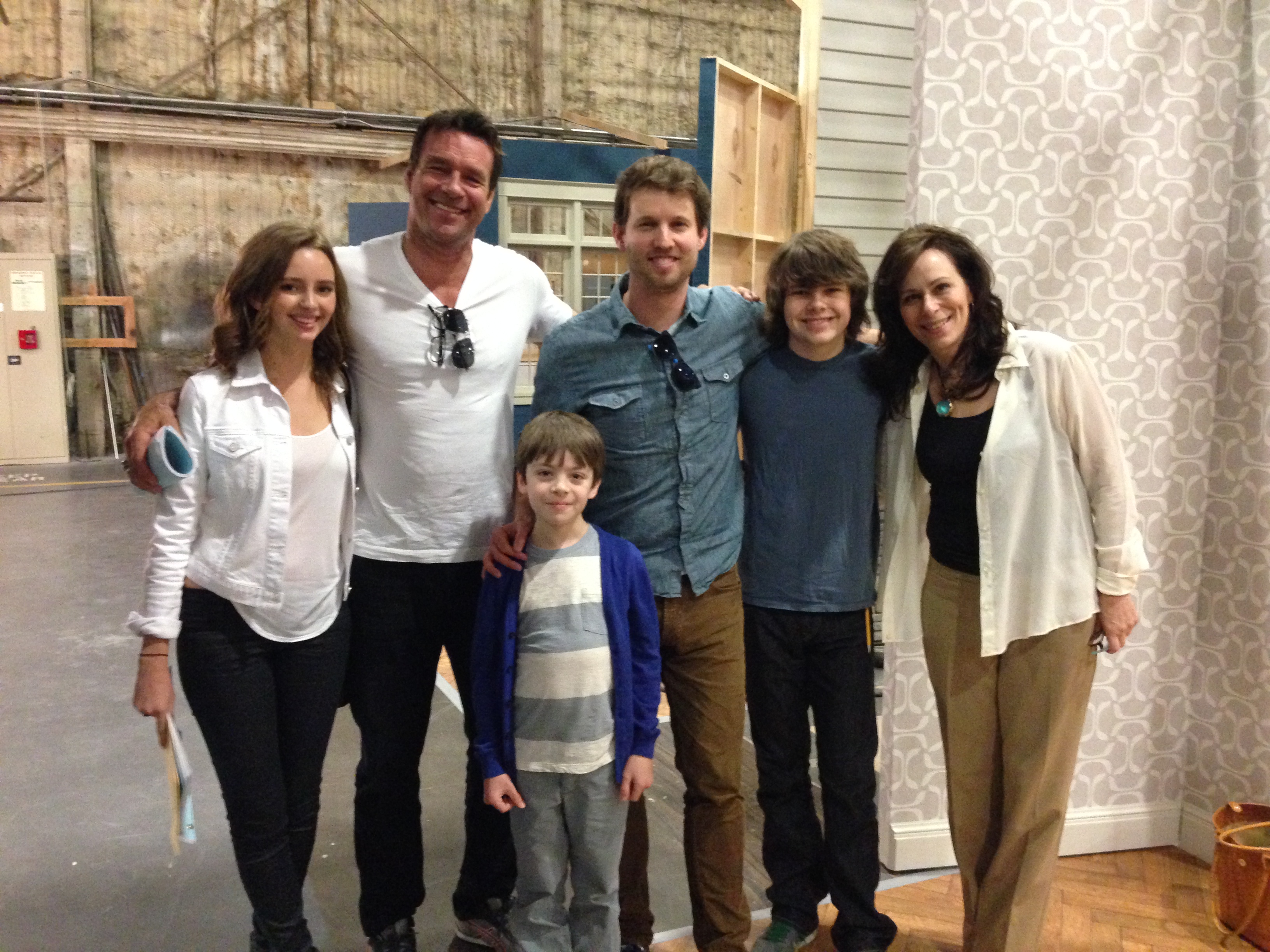 Peter DaCunha and the cast of No Place Like Home (Here's Your Damn Family) Natasha Bassett, David James Elliot, Jon Heder, Brendan Meyer and Jane Kaczmarek