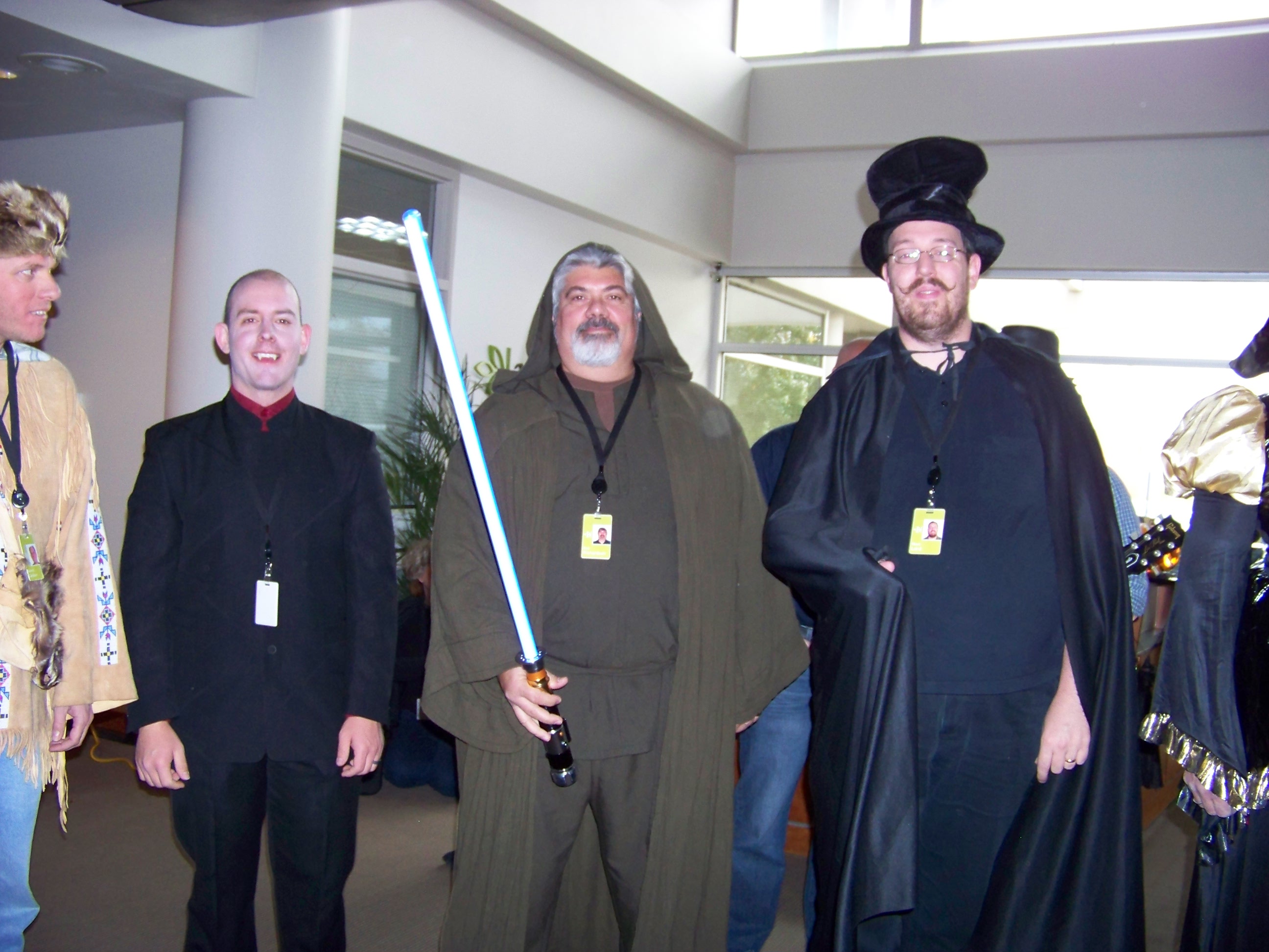 Company Halloween party - Jedi wearing security badge