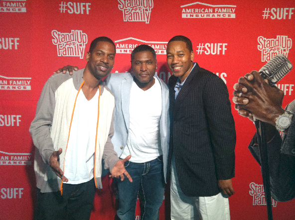 Kevin K. Greene with Tony Rock and Royale Watkins on the red carpet of the 