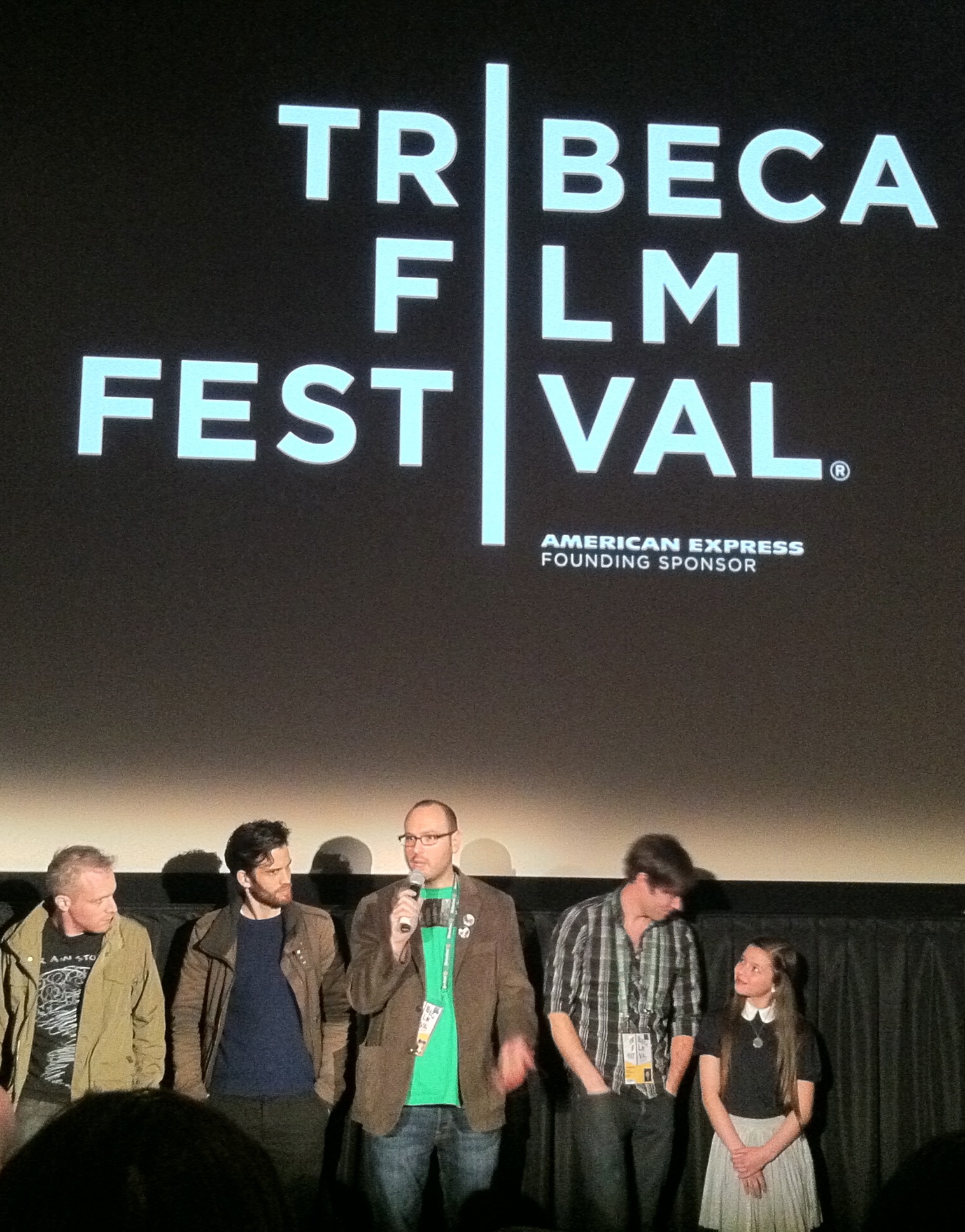 Fátima Ptacek with director Shawn Christensen during Q&A following the screening of CURFEW at the TriBeCa Film Festival - April 23, 2012
