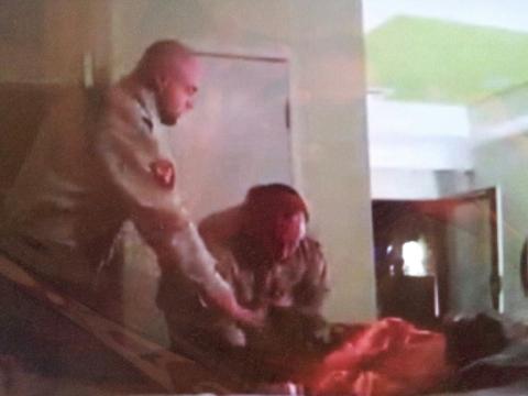 Me as casino security, putting drunk Forrest Whitaker in bed with his gambling winnings. Movie, FRAGMENTS