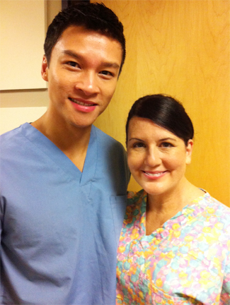 with Ethan Phong on the set of Big Gay Love