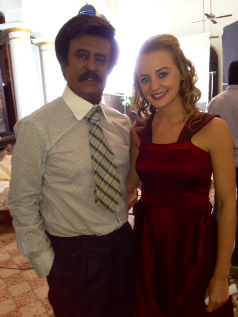 With Superstar Rajinikanth, filming Lingaa