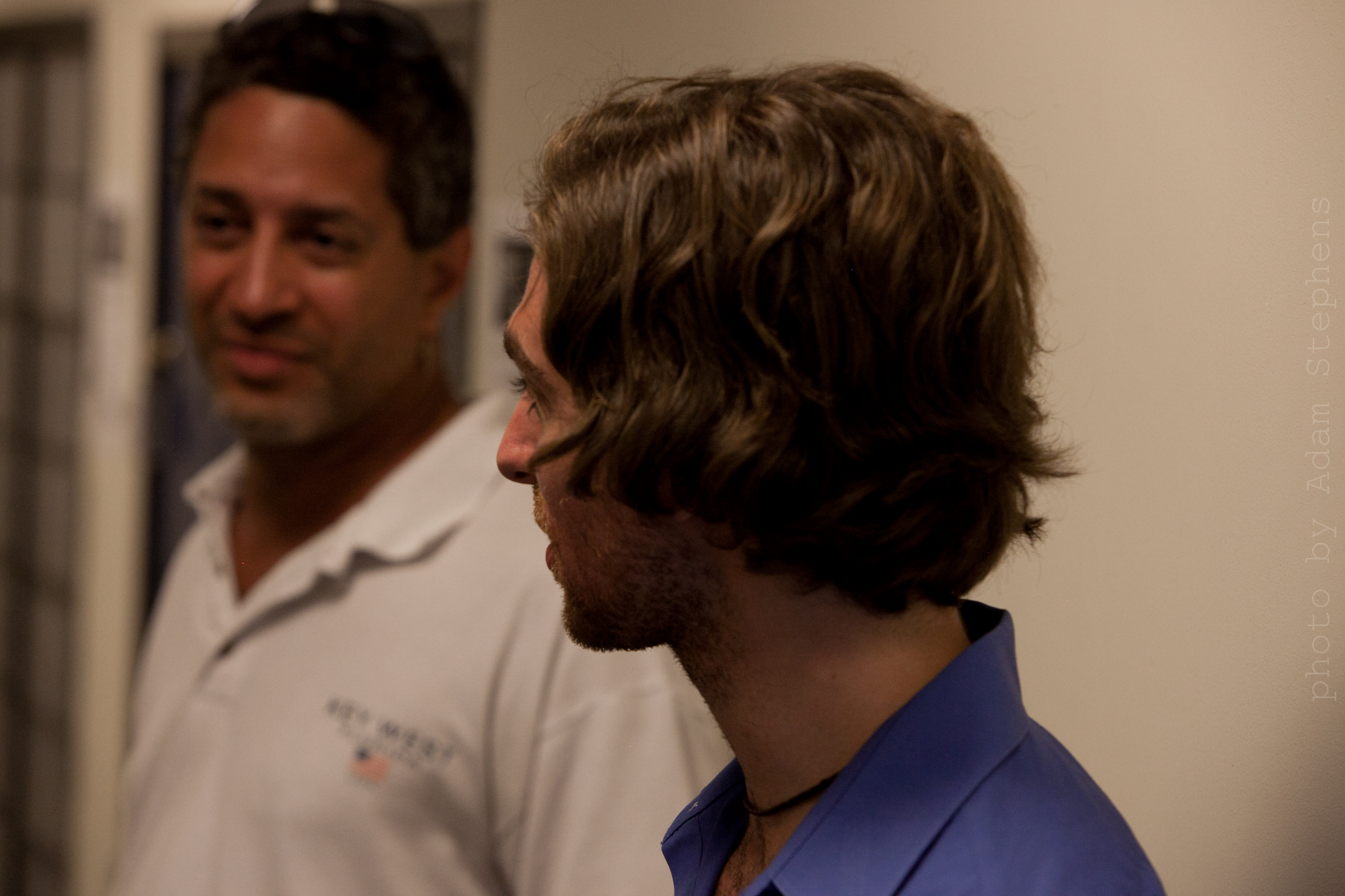 Writer/Director Jax Kearney with actor Leo Santaiti on the set of 