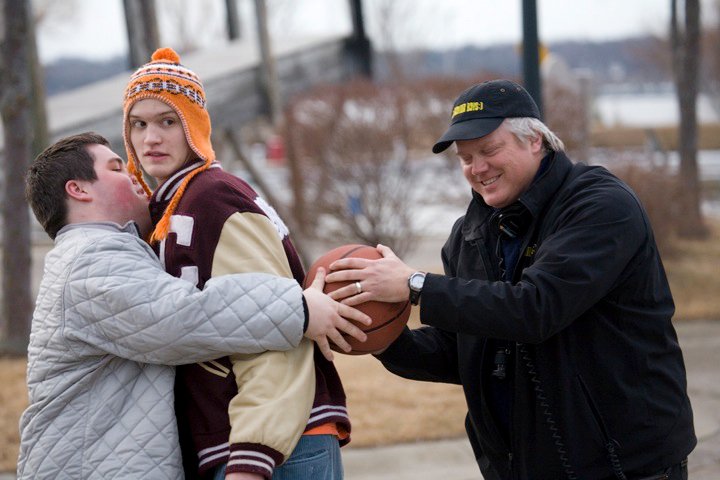 Playin' hoops between takes on the set of The Frontier Boys with actors Jake Boyce & Jedidiah Grooters
