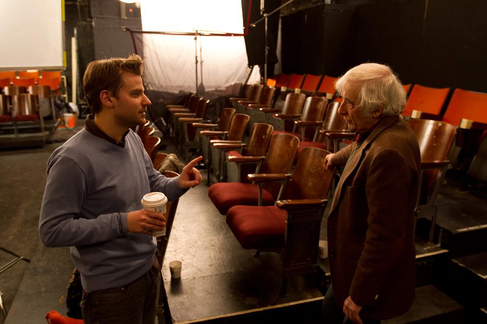 Stephen Cone and Austin Pendleton on the set of BLACK BOX