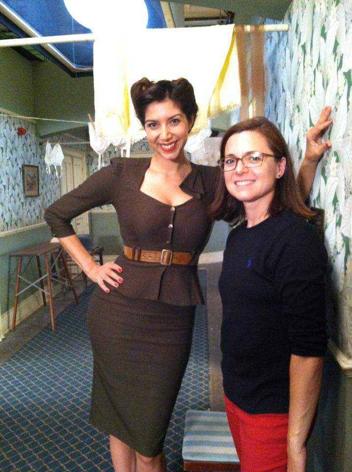 With Viviana Vigil on the set of Bomb Girls: Behind The Scenes